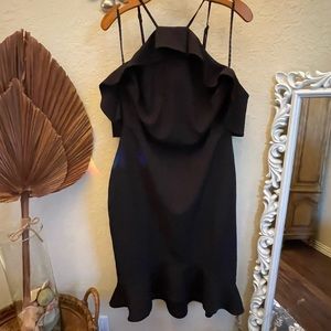 Cold shoulder black dress